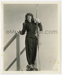 1m767 RITA HAYWORTH 8.25x10 still '46 in a suit-like skiing outfit with skis, poles & boots!