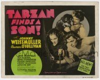 1m070 TARZAN FINDS A SON color 8x10.25 still '39 Weissmuller, Sheffield, O'Sullivan, title card!