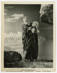 1m895 TEN COMMANDMENTS 8x10.5 still '56 best image of Charlton Heston as Moses with tablets!
