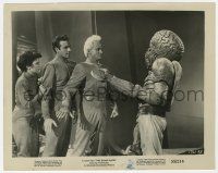 1m909 THIS ISLAND EARTH 8x10.25 still '55 Morrow protects Domergue & Reason from mutant alien!