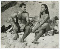 1m923 THUNDERBALL 8.25x10 still '65 Sean Connery as James Bond on beach with sexy Claudine Auger!