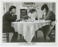 1m985 WOMAN IS A WOMAN 8x10 still '61 Jean-Luc Godard, Brialy stares at Anna Karina across table!