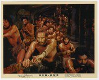1m010 BEN-HUR color English FOH LC #11 '60 great c/u of Charlton Heston as galley slave rowing!