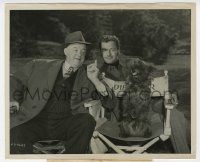 1m984 WOMAN IN WHITE candid 8.25x10 still '48 Greenstreet, Gig Young & Pumpkins the dog on the set!
