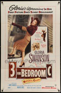 1p003 3 FOR BEDROOM C 1sh '52 cool art of glamorous Gloria Swanson boarding train!