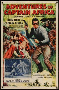 1p021 ADVENTURES OF CAPTAIN AFRICA chapter 7 1sh '55 serial, John Hart, Saved by Captain Africa!