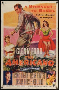 1p040 AMERICANO 1sh '55 Glenn Ford is a stranger to Brazil but no stranger to danger!