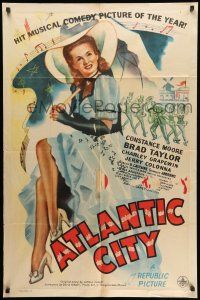 1p056 ATLANTIC CITY 1sh '44 sexy art of Constance Moore with bonnet & umbrella in New Jersey!