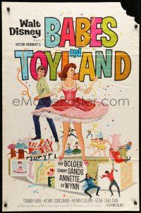 1p060 BABES IN TOYLAND 1sh '61 Walt Disney, Ray Bolger, Tommy Sanders, Annette, musical!