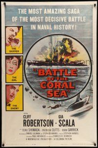 1p072 BATTLE OF THE CORAL SEA 1sh '59 Cliff Robertson, the most decisive battle in naval history!