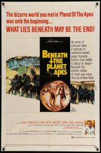 1p085 BENEATH THE PLANET OF THE APES 1sh '70 sci-fi sequel, what lies beneath may be the end!
