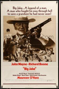 1p094 BIG JAKE style B 1sh '71 John Wayne fought through hell to save a grandson he had never seen!