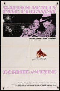1p111 BONNIE & CLYDE 1sh '67 notorious crime duo Warren Beatty & Faye Dunaway, Arthur Penn!