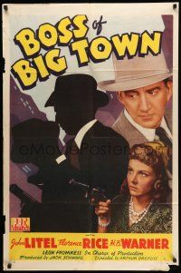 1p119 BOSS OF BIG TOWN 1sh '42 John Litel, Florence Rice, gangsters!