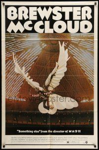 1p128 BREWSTER McCLOUD style B 1sh '71 Robert Altman, Bud Cort w/wings in the Astrodome!