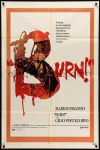 1p146 BURN style B 1sh '70 Marlon Brando profiteers from war, directed by Gillo Pontecorvo!