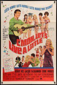 1p188 C'MON LET'S LIVE A LITTLE 1sh '67 Bobby Vee plays guitar for sexy teens!