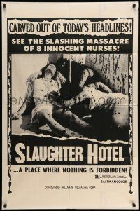 1p190 ASYLUM EROTICA 1sh '71 Klaus Kinski, slashing massacure, Slaughter Hotel!