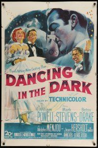 1p224 DANCING IN THE DARK 1sh '49 William Powell, Betsy Drake, Mark Stevens, wonderful art!