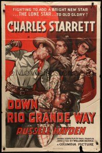 1p264 DOWN RIO GRANDE WAY 1sh '42 Charles Starrett helps Texas join the United States!
