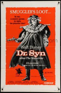 1p268 DR. SYN ALIAS THE SCARECROW 1sh R75 Walt Disney, art of Patrick McGoohan as scarecrow!