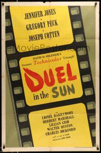 1p275 DUEL IN THE SUN style A 1sh '47 Jennifer Jones, Gregory Peck & Cotten in King Vidor epic!