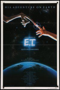1p278 E.T. THE EXTRA TERRESTRIAL NSS style 1sh '82 Drew Barrymore, Steven Spielberg, Alvin art!