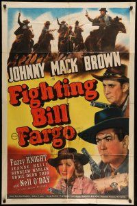 1p318 FIGHTING BILL FARGO 1sh '41 Johnny Mack Brown, Fuzzy Knight, Jeanne Kelly!