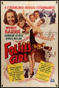 1p339 FOLLIES GIRL 1sh '43 super sexy showgirl Wendy Barrie, streamlined musical extravaganza!
