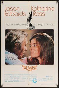 1p342 FOOLS 1sh '71 great close up of Jason Robards & pretty Katharine Ross!
