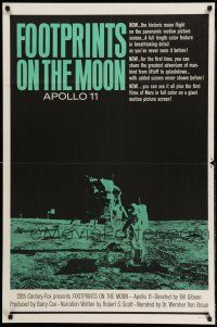 1p345 FOOTPRINTS ON THE MOON 1sh '69 the real story of Apollo 11, cool image of moon landing!