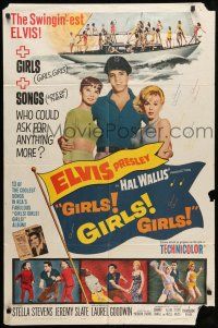 1p377 GIRLS GIRLS GIRLS 1sh '62 Elvis Presley, Stella Stevens & boat full of sexy girls!
