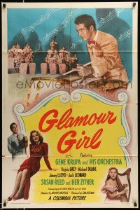 1p381 GLAMOUR GIRL 1sh '48 great image of Gene Krupa & His Orchestra + sexy Virginia Grey!