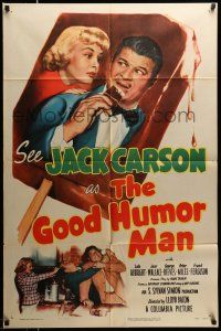 1p394 GOOD HUMOR MAN 1sh '50 great image of Jack Carson eating ice cream bar & Lola Albright