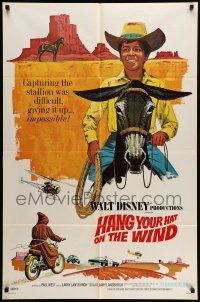 1p416 HANG YOUR HAT ON THE WIND 1sh '69 Disney western, artwork of boy riding donkey!