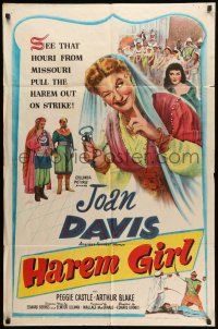 1p421 HAREM GIRL 1sh '52 Joan Davis, Peggie Castle, the houri from Missouri!