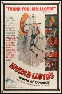 1p423 HAROLD LLOYD'S WORLD OF COMEDY 1sh '62 classic images of comedian Harold Lloyd!