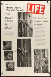 1p424 HAROLD LLOYD'S WORLD OF COMEDY 1sh '62 images of comedian Harold Lloyd, Life Magazine!