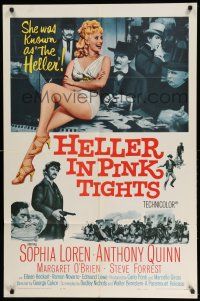 1p435 HELLER IN PINK TIGHTS 1sh '60 sexy blonde Sophia Loren, great gambling image!