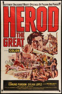 1p444 HEROD THE GREAT 1sh '60 Edmund Purdom, Sylvia Lopez, French/Italian epic!