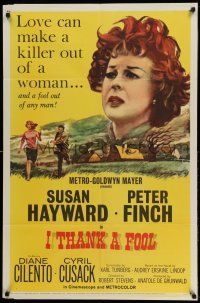 1p483 I THANK A FOOL 1sh '62 female doctor Susan Hayward mercy kills her husband!