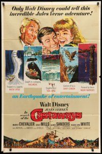 1p495 IN SEARCH OF THE CASTAWAYS 1sh '62 Jules Verne, Hayley Mills in an avalanche of adventure!