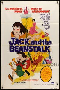 1p518 JACK & THE BEANSTALK 1sh '76 cool cartoon art of classic fairy tale!