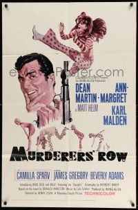 1p655 MURDERERS' ROW 1sh '66 art of spy Dean Martin as Matt Helm & sexy Ann-Margret by McGinnis!