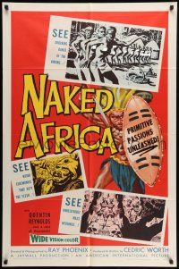 1p662 NAKED AFRICA 1sh '57 AIP shockumentary, primitive passions unleashed!