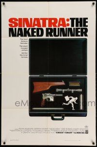 1p667 NAKED RUNNER 1sh '67 Frank Sinatra, cool image of sniper rifle gun dismantled in suitcase!