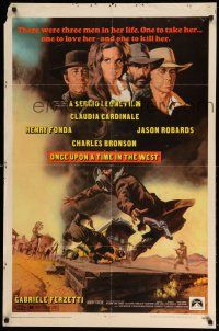 1p701 ONCE UPON A TIME IN THE WEST 1sh '69 Sergio Leone, Cardinale, Fonda, Bronson, Robards!