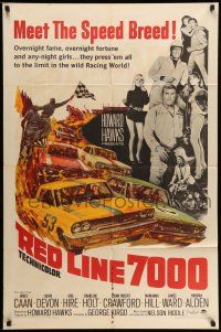 1p758 RED LINE 7000 1sh '65 Howard Hawks, James Caan, car racing artwork, meet the speed breed!