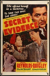 1p812 SECRET EVIDENCE 1sh '41 William Nigh directed, Marjorie Reynolds & Charles Quigley!