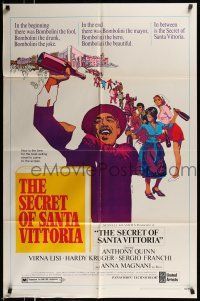 1p816 SECRET OF SANTA VITTORIA 1sh '69 Anthony Quinn, Virna Lisi, cool Bob Peak artwork!